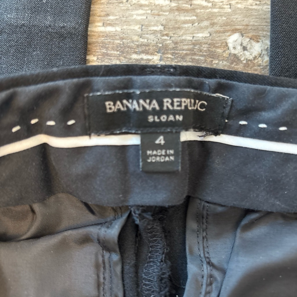 Banana Republic Sloan Trousers Size 4 Black - Picture 3 of 7